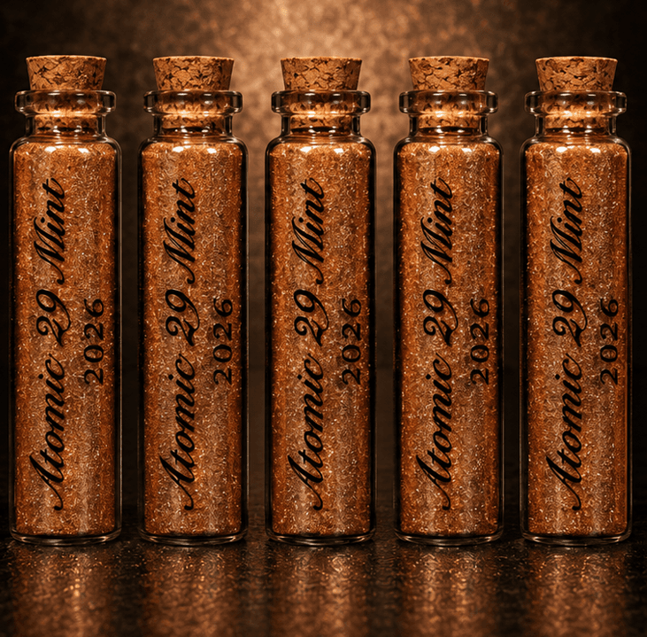 Atomic 29 copper dust vial